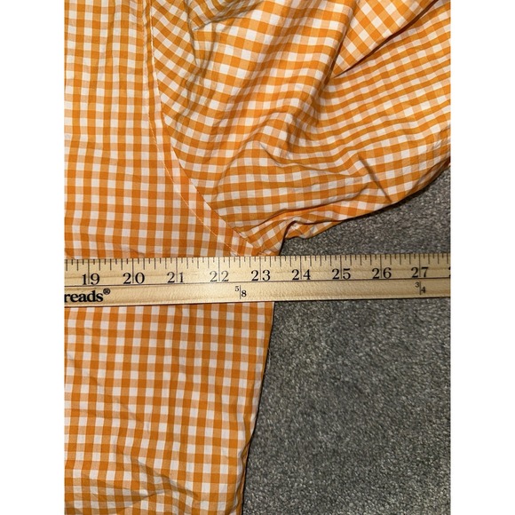 Lily Pulitzer Shirt Mens Large Orange Gingham Check Plaid Wyeth 100s 2 Ply #N - Picture 5 of 6